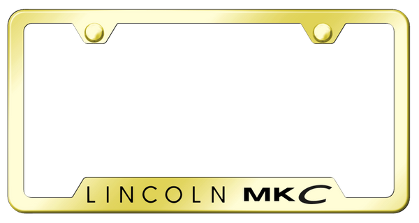 Lincoln MKC Cut-Out Frame - Laser Etched Gold License Plate Frame - GF.MKC.EG