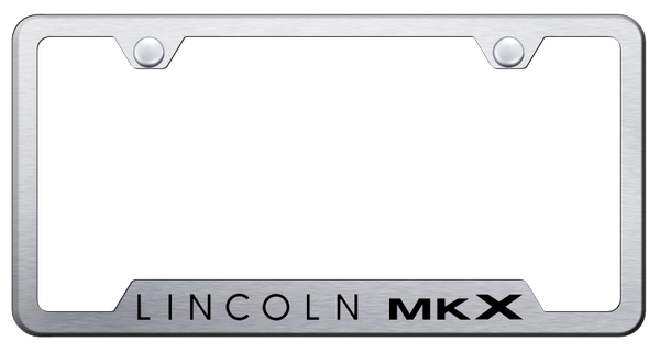 Lincoln MKX Cut-Out Frame - Laser Etched Brushed License Plate Frame - GF.MKX.ES