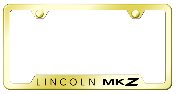 Lincoln MKZ Cut-Out Frame - Laser Etched Gold License Plate Frame - GF.MKZ.EG