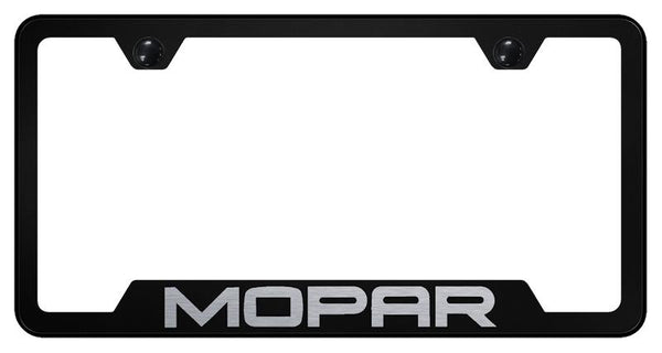 Dodge/Jeep Mopar Black Notched Laser Etched License Frame - GF.MOP.EB