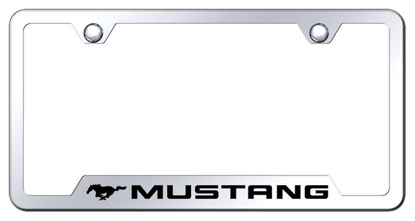 Ford Mustang Stainless Steel Notched Laser Etched License Frame - GF.MUS.EC