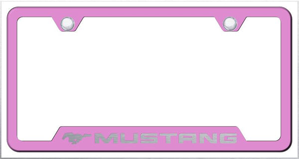 Ford Mustang Pink Notched Laser Etched License Frame - GF.MUS.EP