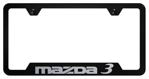 Mazda Mazda 3 Black Notched Laser Etched License Frame - GF.MZ3.EB