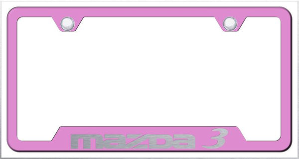 Mazda Mazda 3 Pink Notched Laser Etched License Frame - GF.MZ3.EP