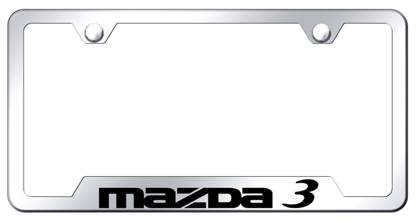 Mazda Mazda 3 Cut-Out Frame - Laser Etched Mirrored License Plate Frame - GF.MZ3.EC