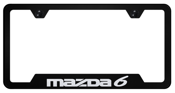 Mazda Mazda 6 Cut-Out Frame - Laser Etched Black License Plate Frame - GF.MZ6.EB