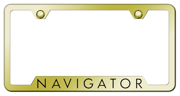 Lincoln Navigator Gold Notched Laser Etched License Frame - GF.NAV.EG