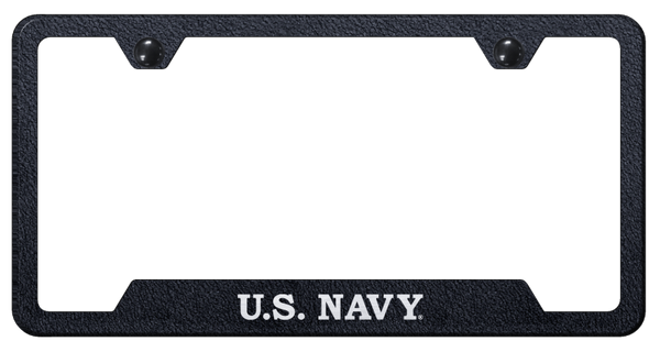 U.S. Navy Cut-Out Frame - Laser Etched Rugged Black License Plate Frame - GF.NAVY.ERB