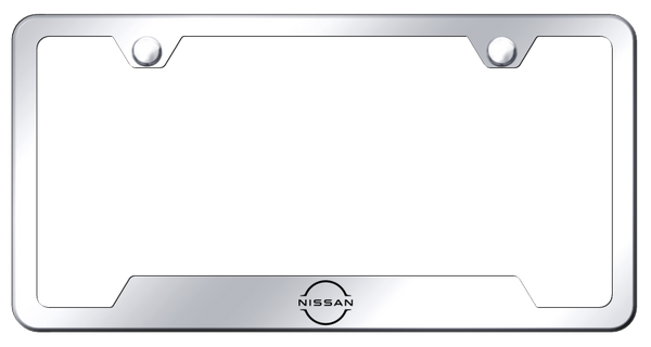 Nissan Nissan Logo Cut-Out Frame - Laser Etched Mirrored License Plate Frame - GF.NISL.EC