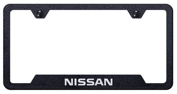 Nissan Nissan Cut-Out Frame - Laser Etched Rugged Black License Plate Frame - GF.NIS.ERB