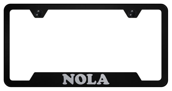 NOLA Black Notched Laser Etched License Frame - GF.NOLA.EB