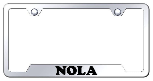 NOLA Stainless Steel Notched Laser Etched License Frame - GF.NOLA.EC