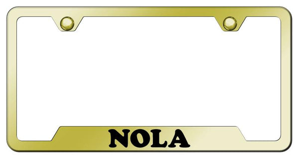 NOLA Gold Notched Laser Etched License Frame - GF.NOLA.EG