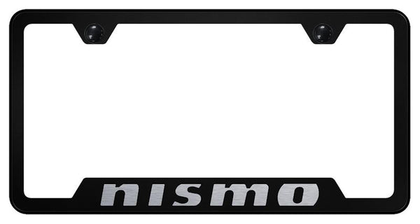 Nissan Nismo Black Notched Laser Etched License Frame - GF.NSM.EB