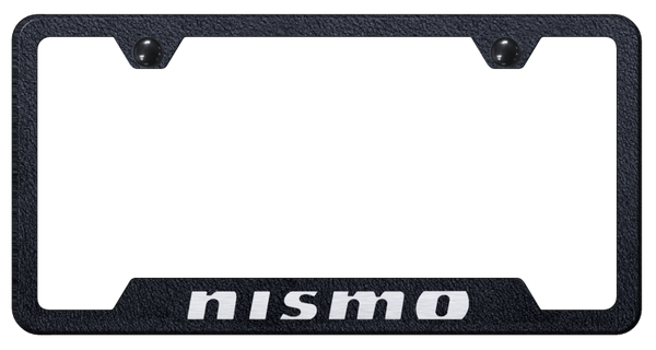 Nissan Nismo Cut-Out Frame - Laser Etched Rugged Black License Plate Frame - GF.NSM.ERB