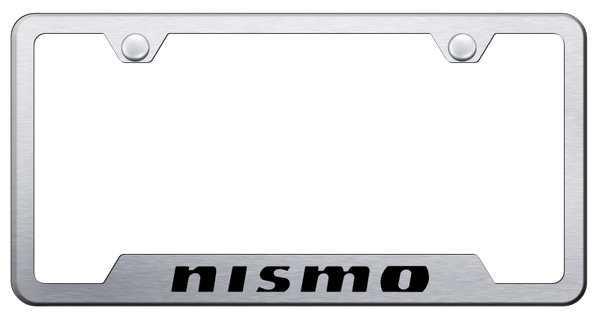 Nissan Nismo Cut-Out Frame - Laser Etched Brushed License Plate Frame - GF.NSM.ES