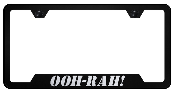 OOH-RAH! Cut-Out Frame - Laser Etched Black License Plate Frame - GF.OOH.EB