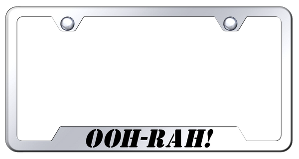 OOH-RAH! Cut-Out Frame - Laser Etched Mirrored License Plate Frame - GF.OOH.EC