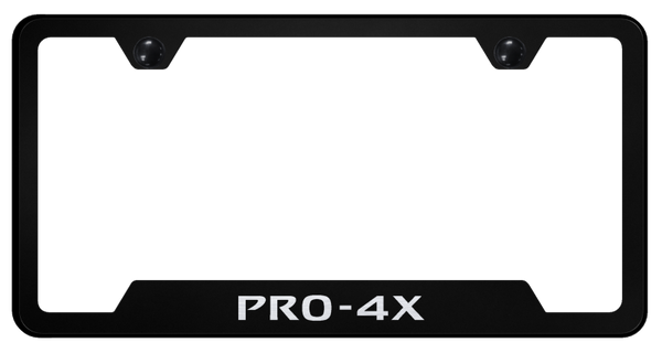 Nissan Pro-4X Cut-Out Frame - Laser Etched Black License Plate Frame - GF.P4X.EB