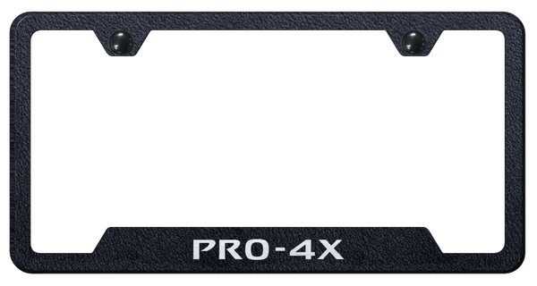 Nissan Pro-4X Cut-Out Frame - Laser Etched Rugged Black License Plate Frame - GF.P4X.ERB