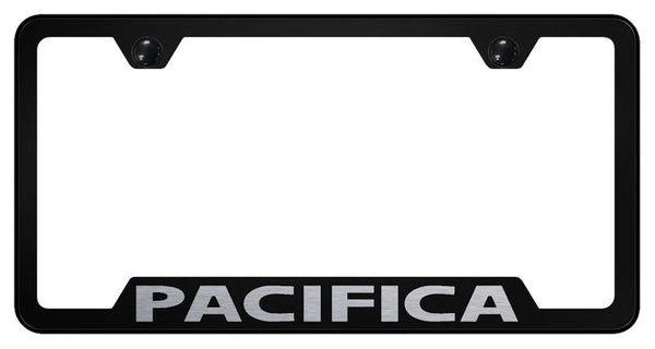 Chrysler Pacifica Black Notched Laser Etched License Frame - GF.PAC.EB