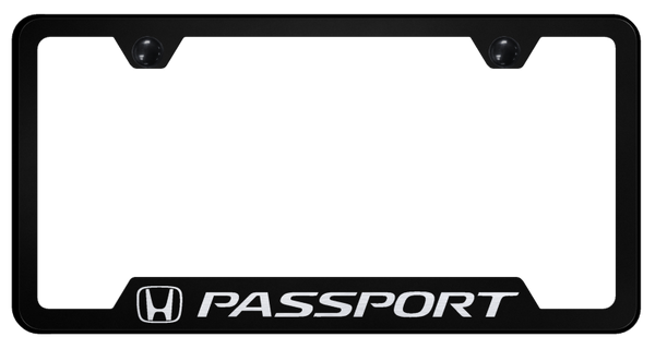 Honda Passport Cut-Out Frame - Laser Etched Black License Plate Frame - GF.PAS.EB