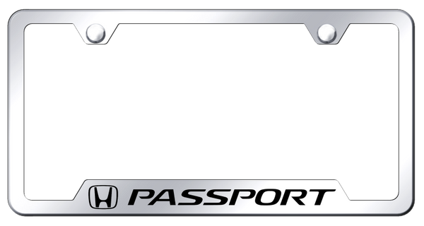 Honda Passport Cut-Out Frame - Laser Etched Mirrored License Plate Frame - GF.PAS.EC