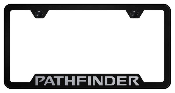 Nissan Pathfinder Black Notched Laser Etched License Frame - GF.PAT.EB