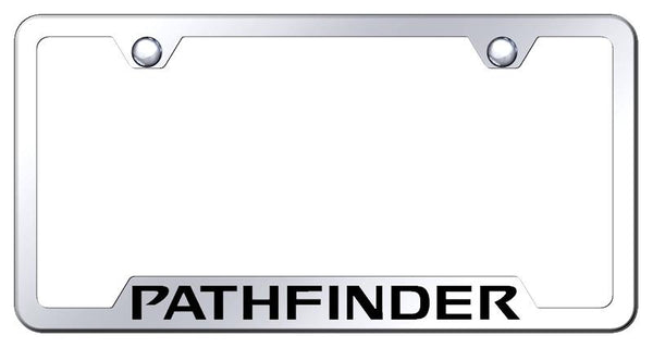 Nissan Pathfinder Stainless Steel Notched Laser Etched License Frame - GF.PAT.EC