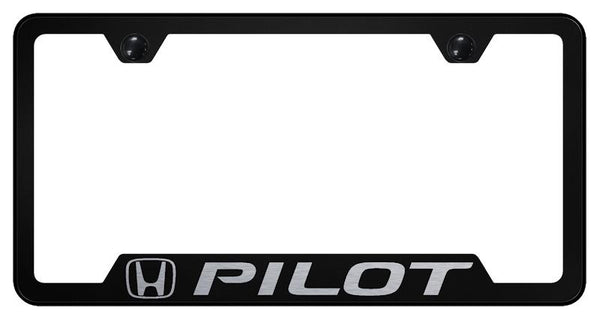 Honda Pilot Black Notched Laser Etched License Frame - GF.PIL.EB