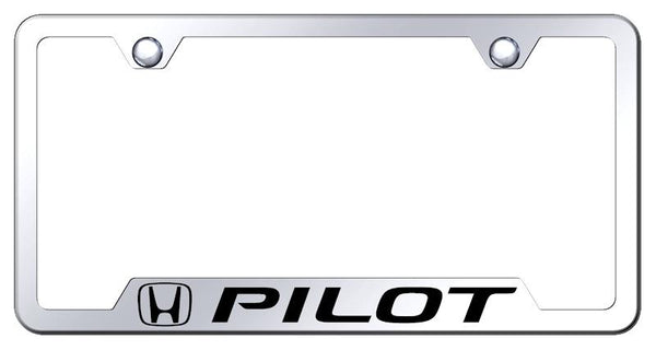 Honda Pilot Stainless Steel Notched Laser Etched License Frame - GF.PIL.EC