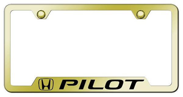 Honda Pilot Gold Notched Laser Etched License Frame - GF.PIL.EG