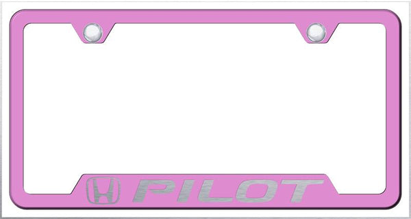 Honda Pilot Pink Notched Laser Etched License Frame - GF.PIL.EP