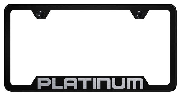 Ford Platinum Black Notched Laser Etched License Frame - GF.PLT.EB