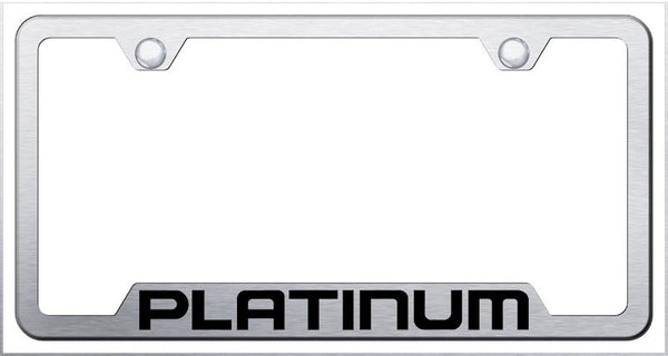 Ford Platinum Brushed Stainless Steel Notched Laser Etched License Frame - GF.PLT.ES