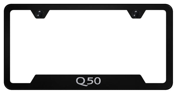 Infiniti Q50 Black Notched Laser Etched License Frame - GF.Q50.EB