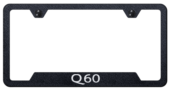 Infiniti Q60 Cut-Out Frame - Laser Etched Rugged Black License Plate Frame - GF.Q60.ERB