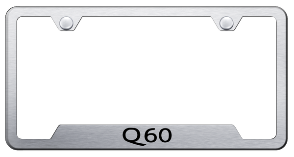 Infiniti Q60 Cut-Out Frame - Laser Etched Brushed License Plate Frame - GF.Q60.ES