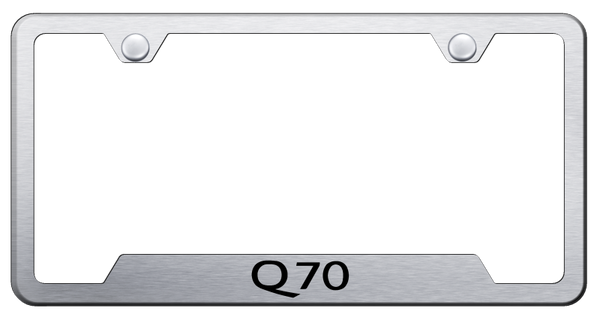 Infiniti Q70 Cut-Out Frame - Laser Etched Brushed License Plate Frame - GF.Q70.ES