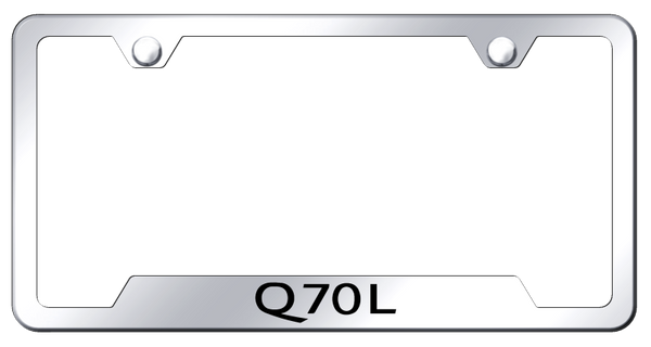 Infiniti Q70L Cut-Out Frame - Laser Etched Mirrored License Plate Frame - GF.Q70L.EC