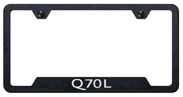 Infiniti Q70L Cut-Out Frame - Laser Etched Rugged Black License Plate Frame - GF.Q70L.ERB