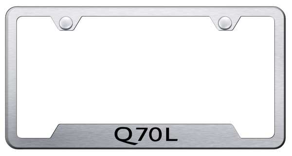 Infiniti Q70L Cut-Out Frame - Laser Etched Brushed License Plate Frame - GF.Q70L.ES