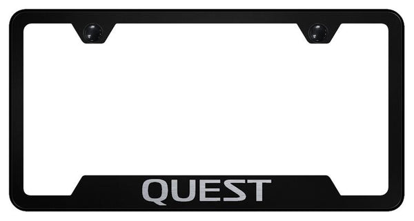 Nissan Quest Black Notched Laser Etched License Frame - GF.QUE.EB