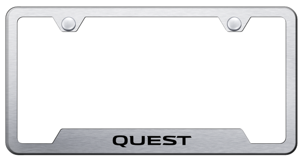 Nissan Quest Cut-Out Frame - Laser Etched Brushed License Plate Frame - GF.QUE.ES