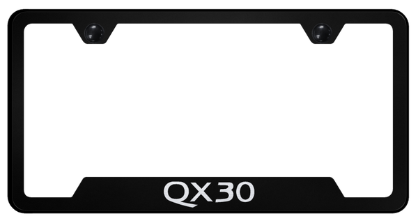 Infiniti QX30 Cut-Out Frame - Laser Etched Black License Plate Frame - GF.QX30.EB