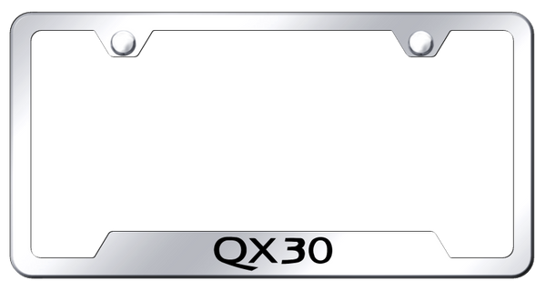 Infiniti QX30 Cut-Out Frame - Laser Etched Mirrored License Plate Frame - GF.QX30.EC