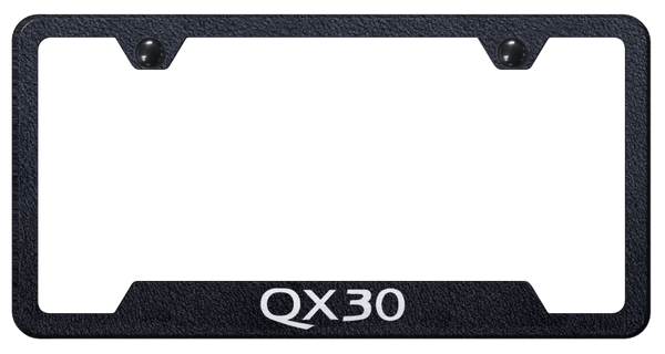 Infiniti QX30 Cut-Out Frame - Laser Etched Rugged Black License Plate Frame - GF.QX30.ERB