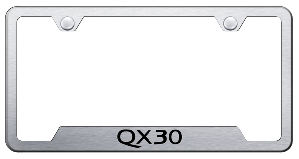 Infiniti QX30 Cut-Out Frame - Laser Etched Brushed License Plate Frame - GF.QX30.ES