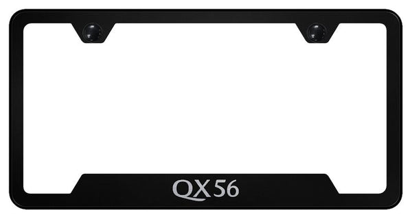 Infiniti QX56 Black Notched Laser Etched License Frame - GF.QX5.EB