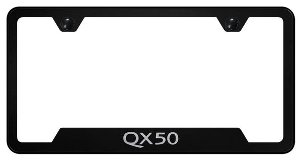 Infiniti QX50 Black Notched Laser Etched License Frame - GF.QX50.EB